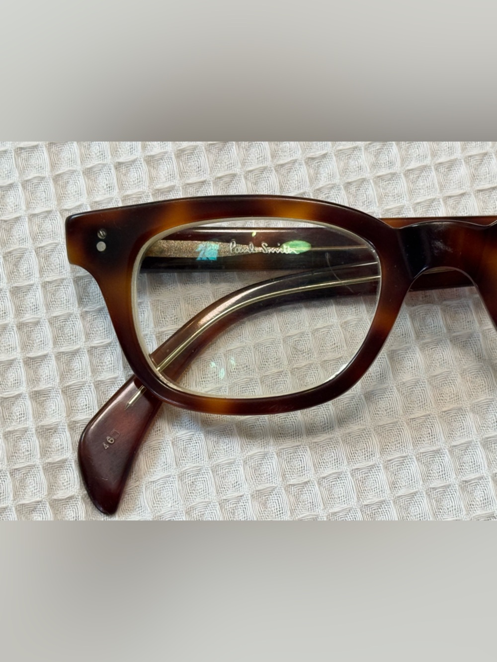 Paul Smith Brown Tortoiseshell Square Acetate Glasses